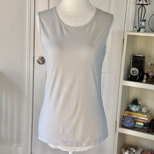 Rossopuro 100% Cotton Sleeveless Top in Light Gray (size IT 42/US M)